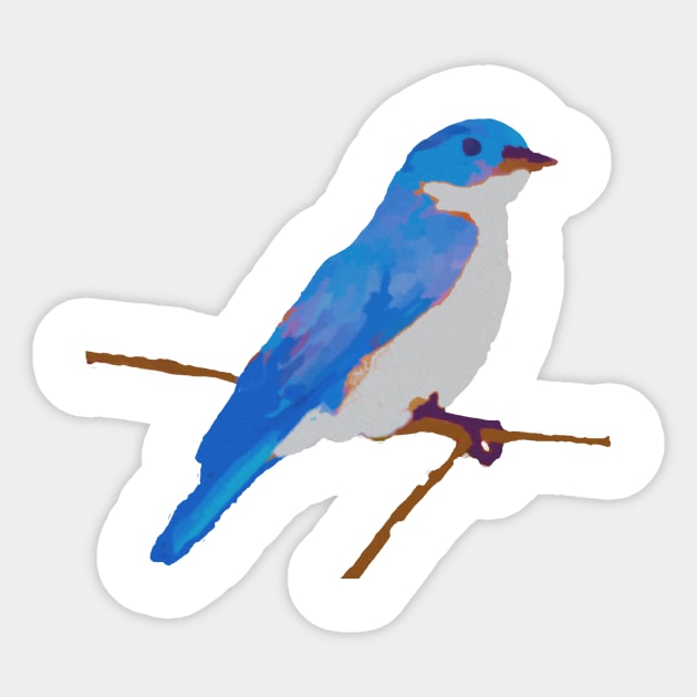 Blue Thrush Sticker by DonWillisJrArt